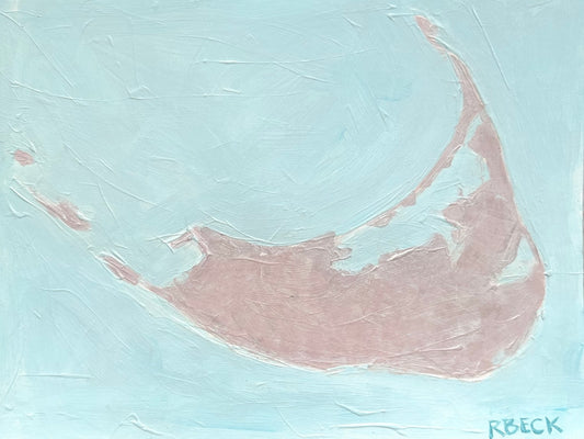 Nantucket map horizontal coastal art print by Ryan Beck
