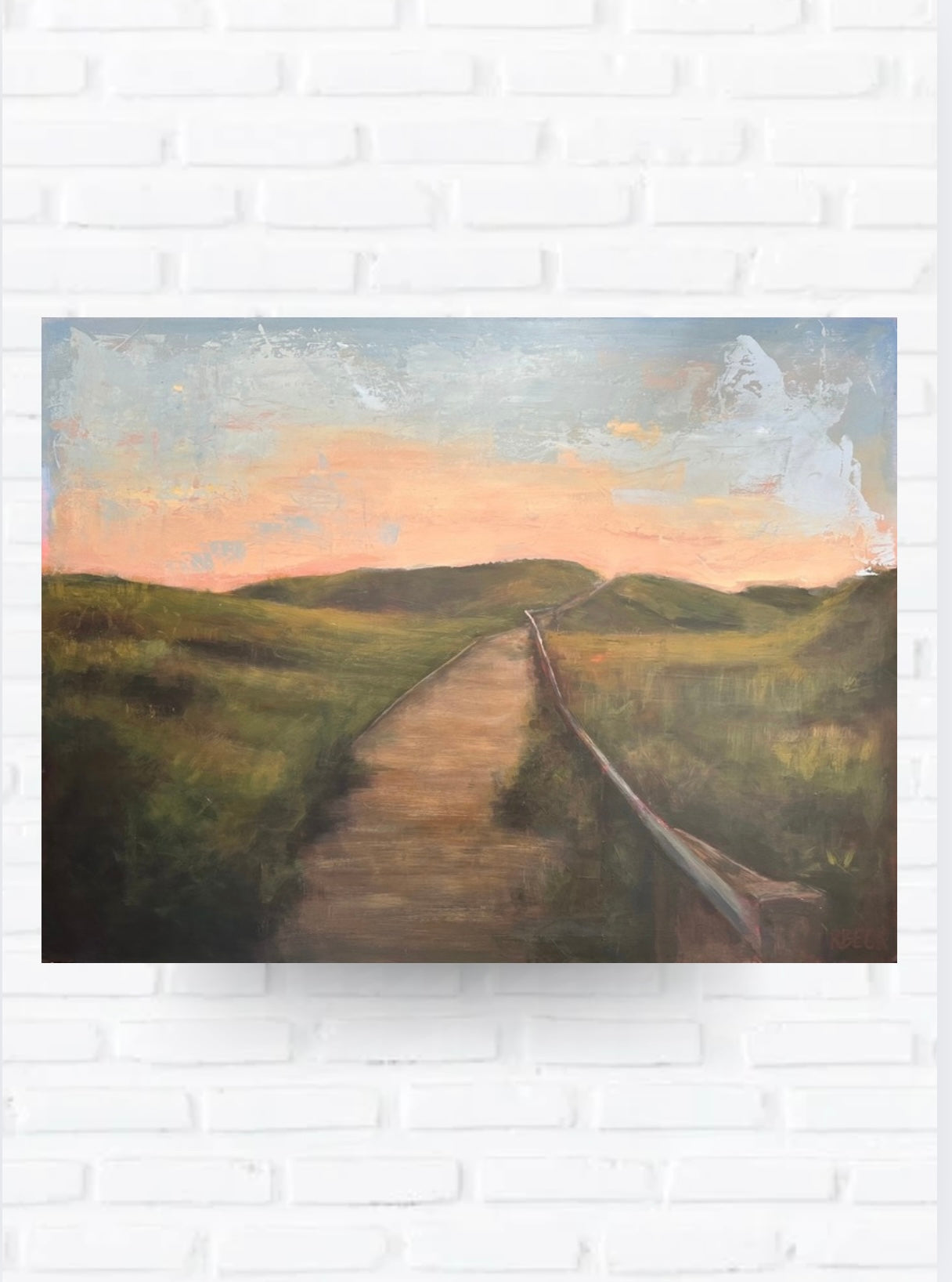 Path to the Sea original coastal dune painting by Ryan Beck with soft layered glazes and ocean path